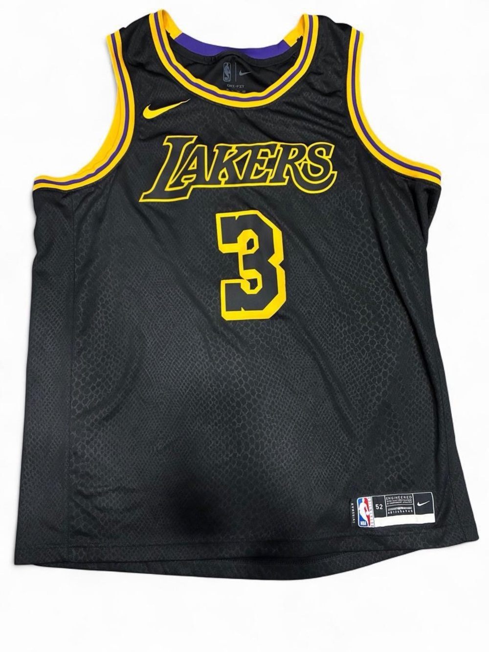 Los Angeles Lakers Anthony Davis Nike Black City Edition Swingman Jersey Size XL
